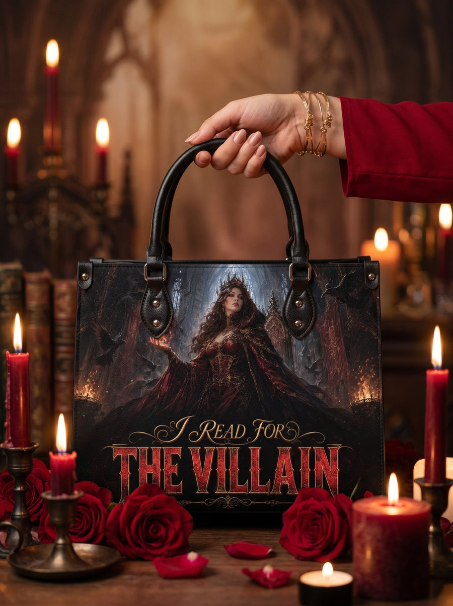 “I Read for the Villain” Cathedral Coronation Leather Handbag