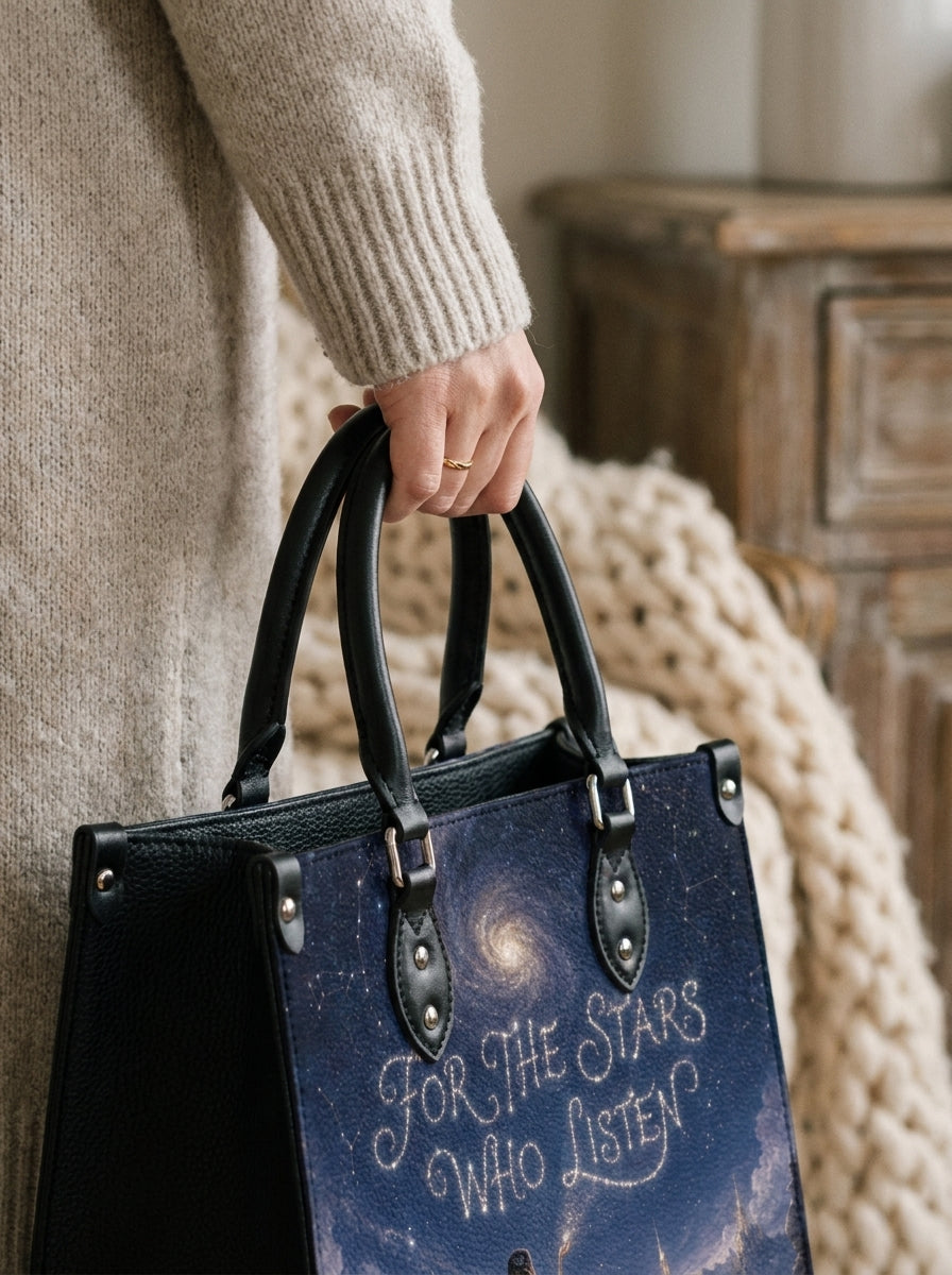 “If You Know, You Know” Snowbound Cabin Leather Handbag