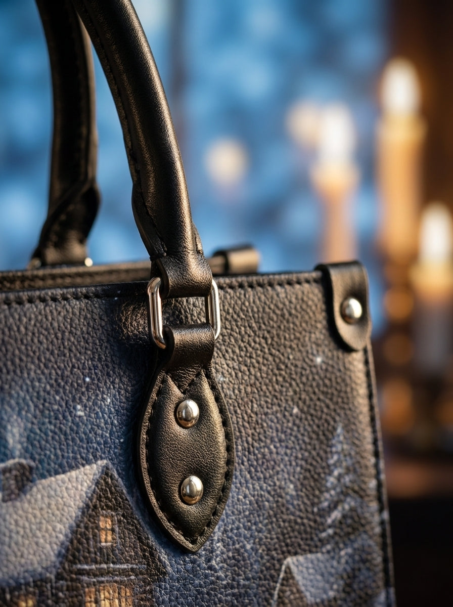 “If You Know, You Know” Snowbound Cabin Leather Handbag