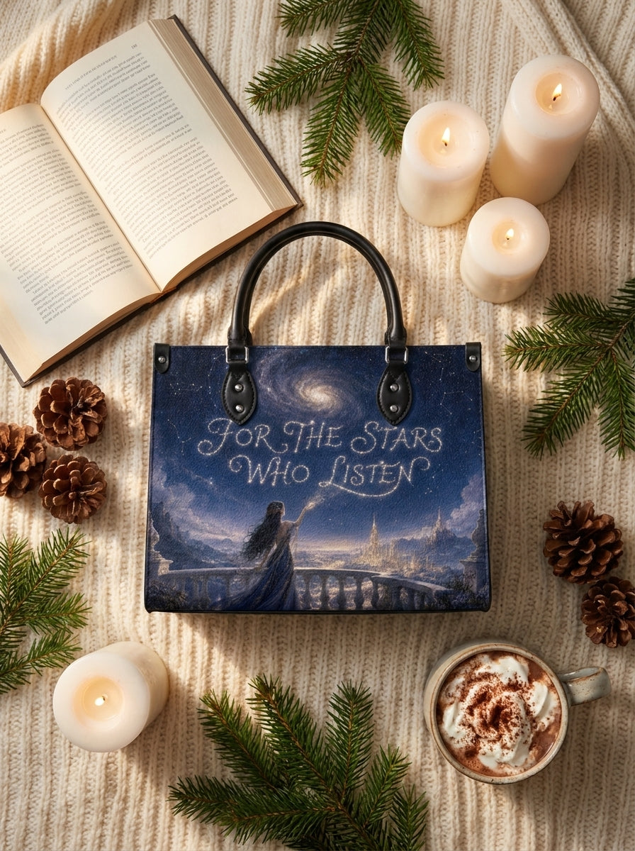 “If You Know, You Know” Snowbound Cabin Leather Handbag