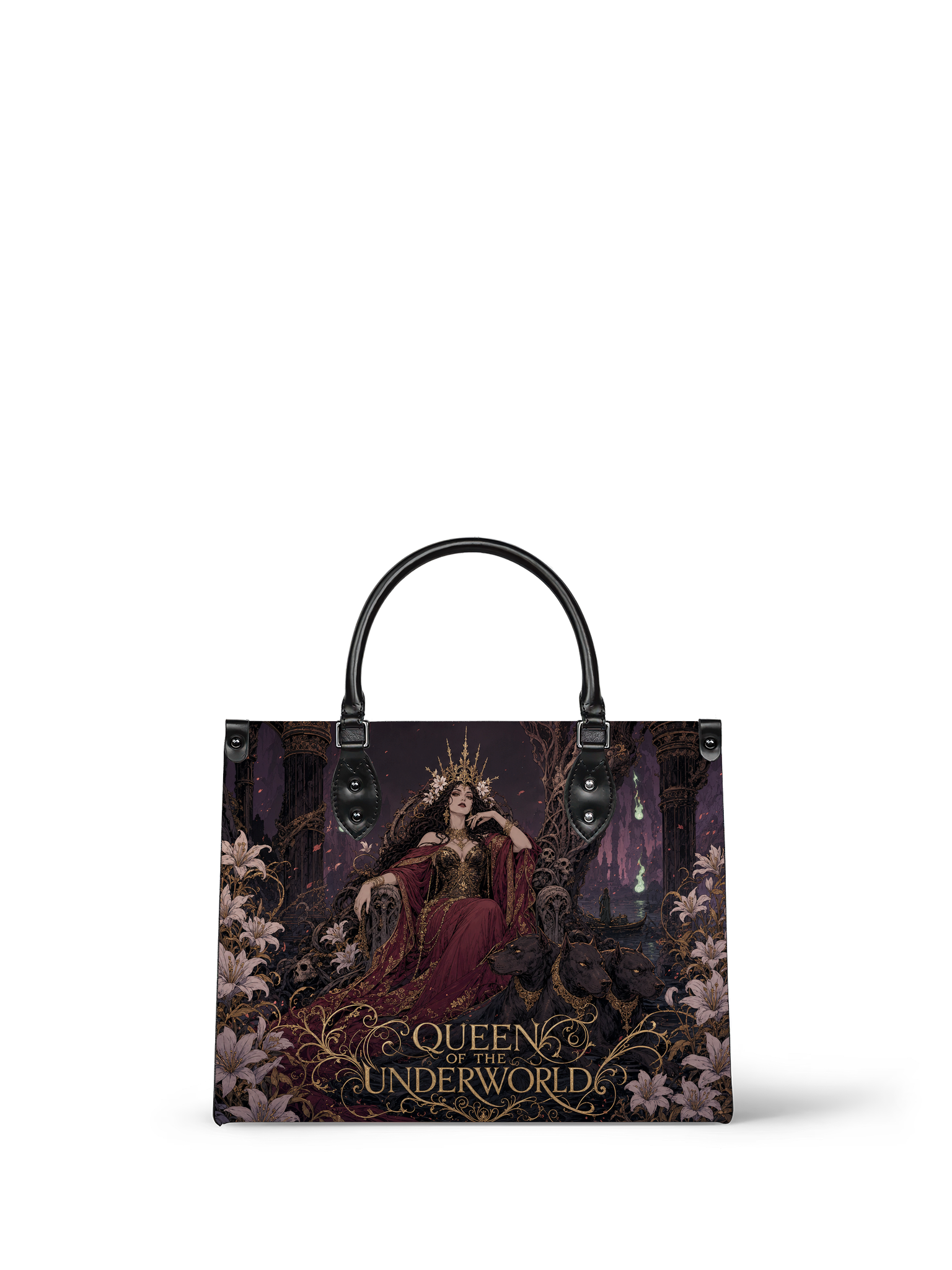 “Queen of the Underworld” Lily Throne Leather Handbag