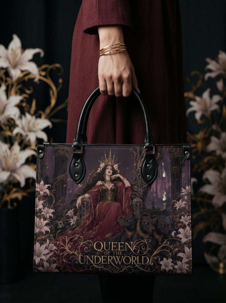 “Queen of the Underworld” Lily Throne Leather Handbag