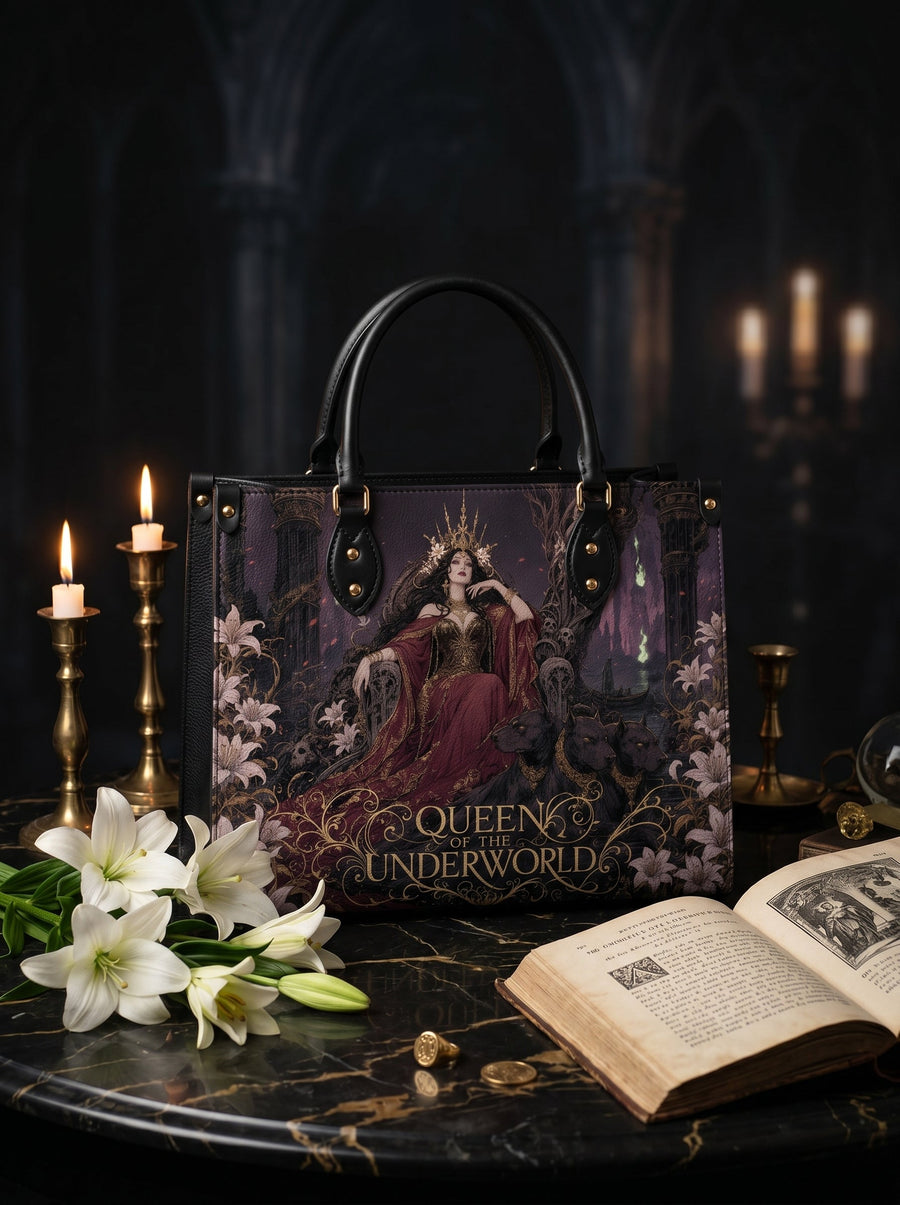 “Queen of the Underworld” Lily Throne Leather Handbag