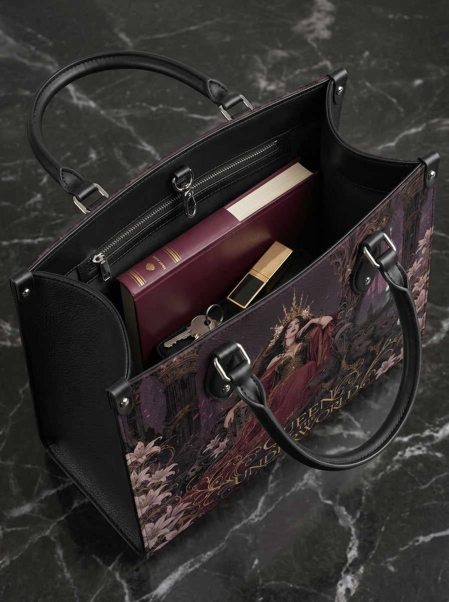 “Queen of the Underworld” Lily Throne Leather Handbag