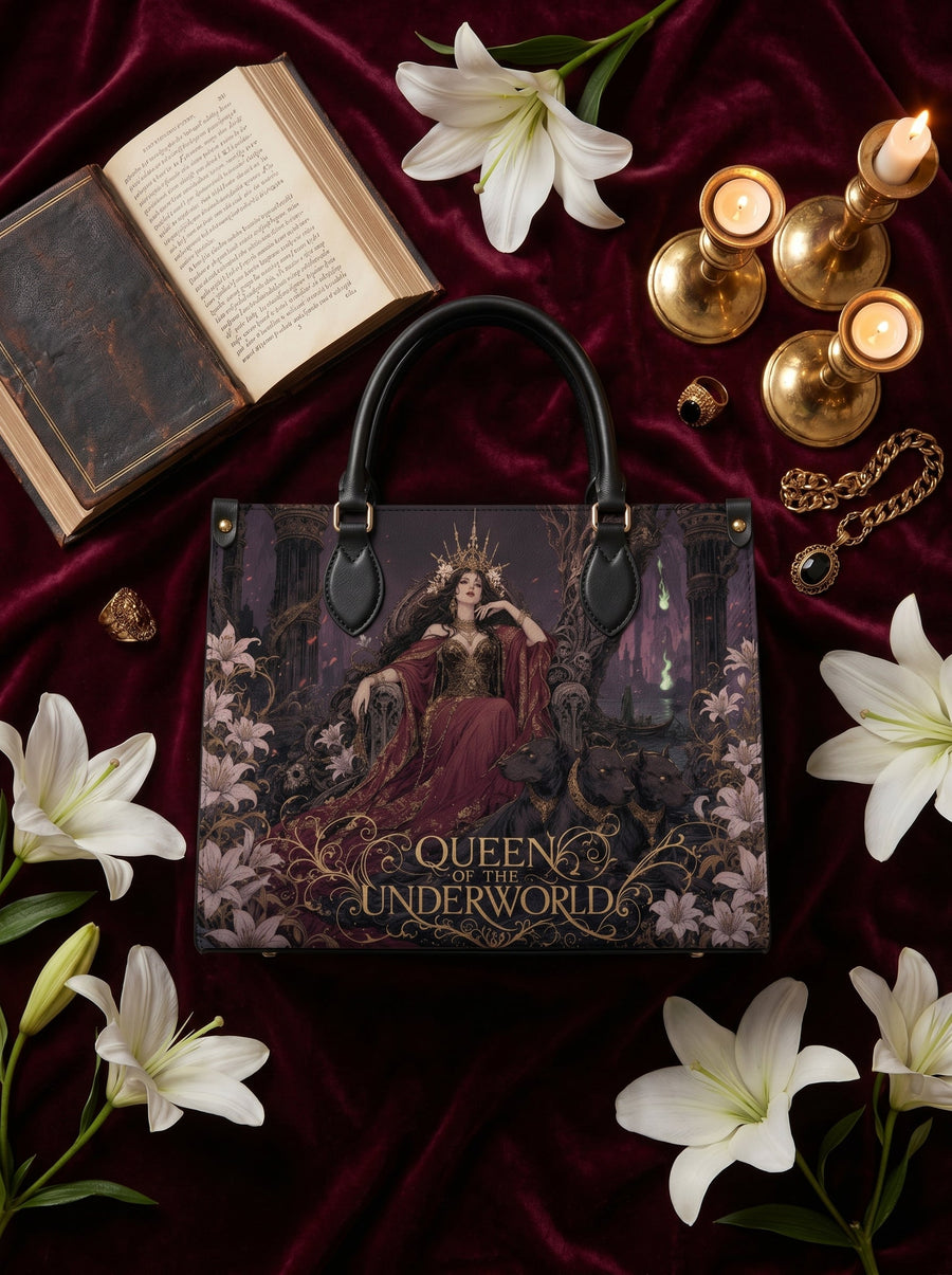 “Queen of the Underworld” Lily Throne Leather Handbag