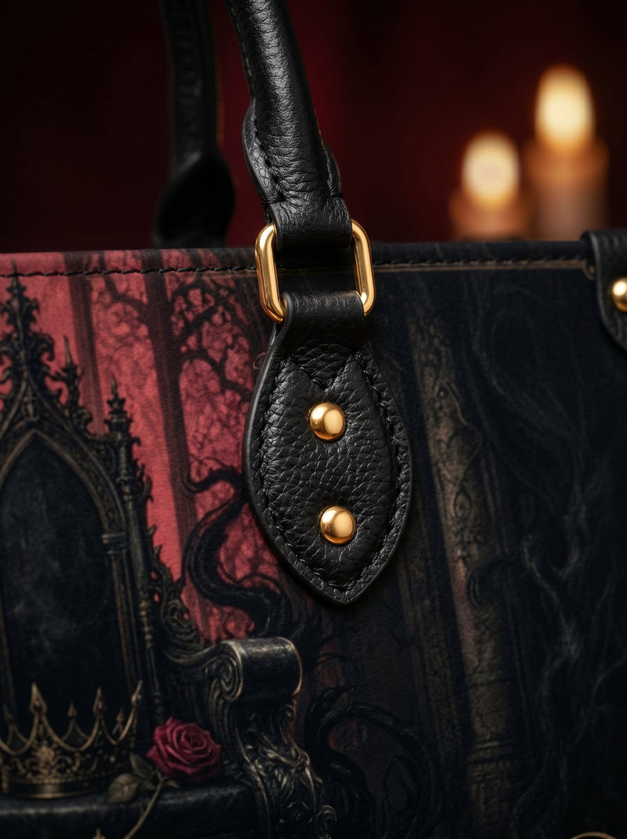 “Shadow Daddy Approved” Empty Throne Leather Handbag