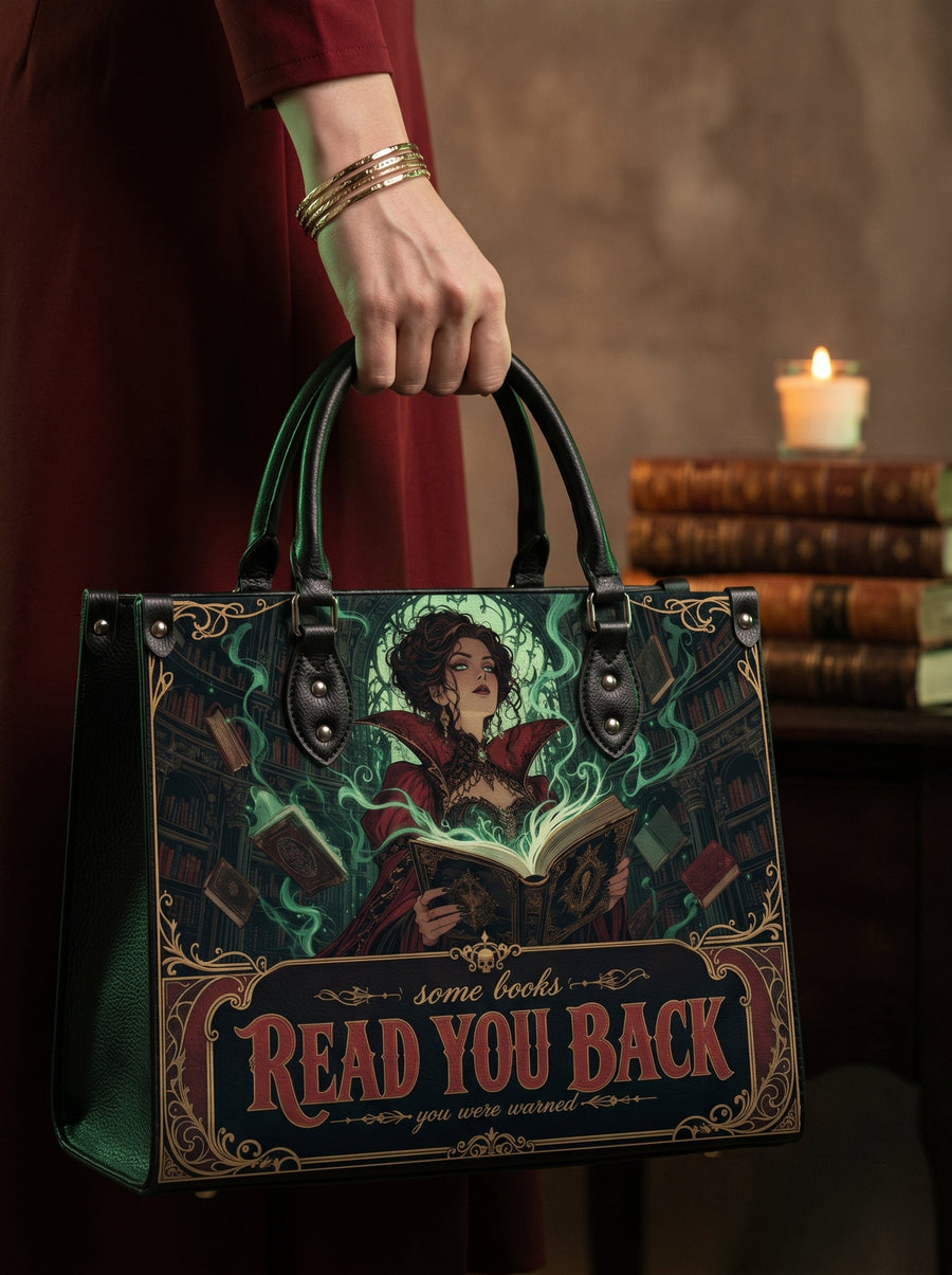 “Some Books Read You Back” Cursed Library Leather Handbag
