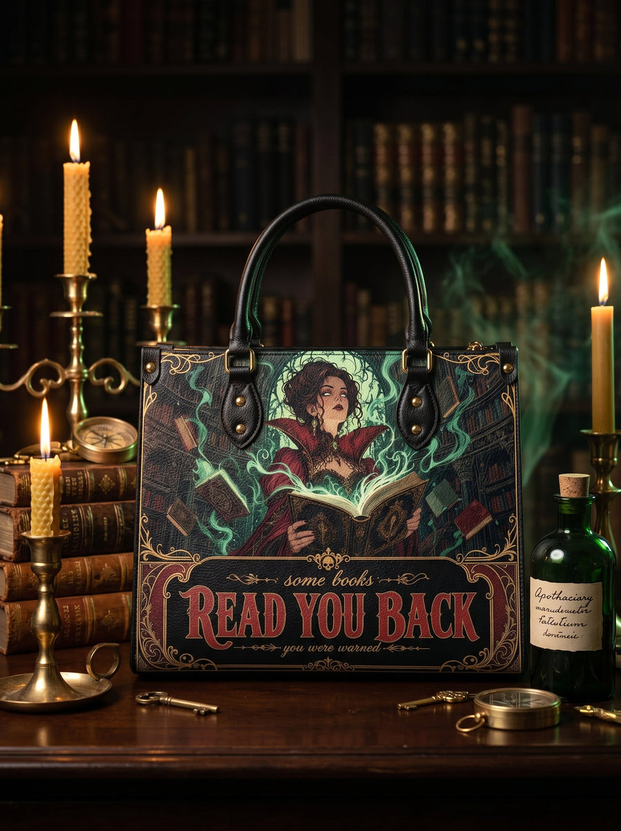 “Some Books Read You Back” Cursed Library Leather Handbag