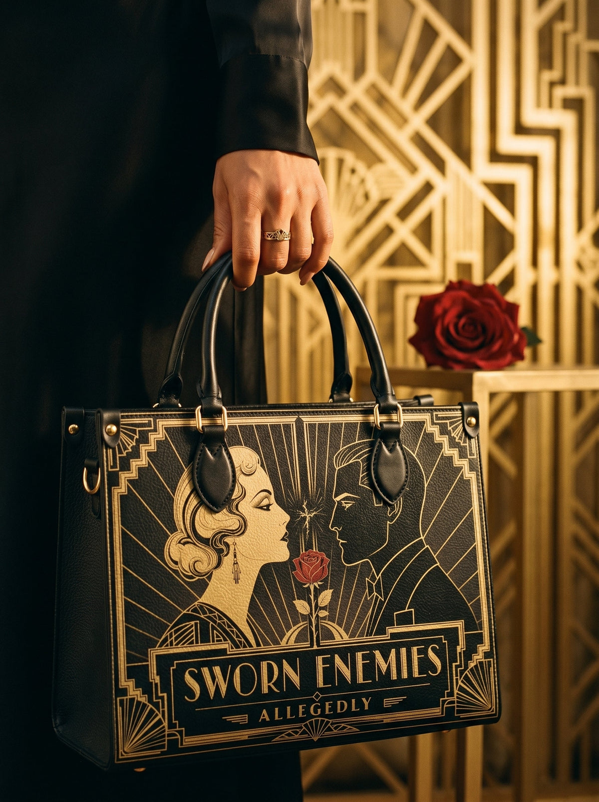 “Sworn Enemies (Allegedly)” Deco Duel Leather Handbag