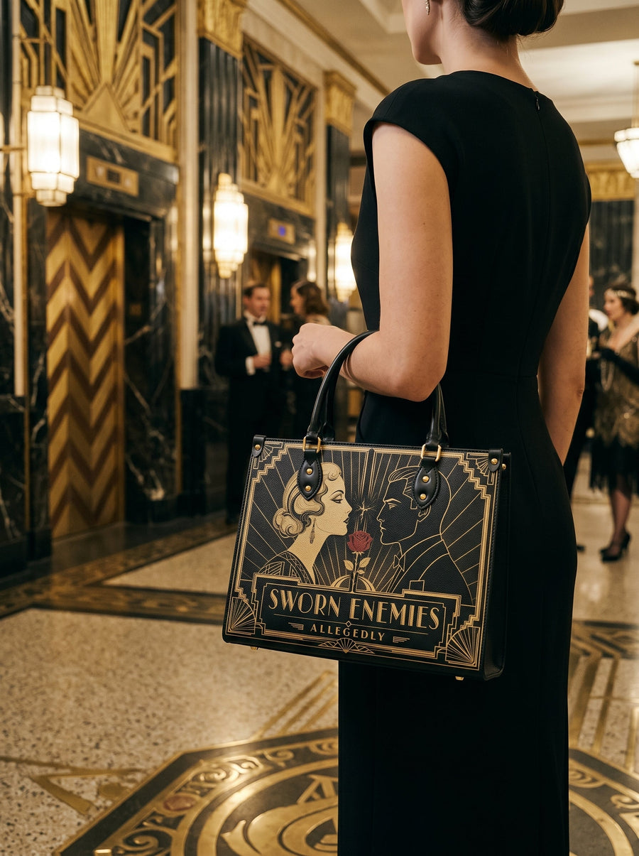 “Sworn Enemies (Allegedly)” Deco Duel Leather Handbag