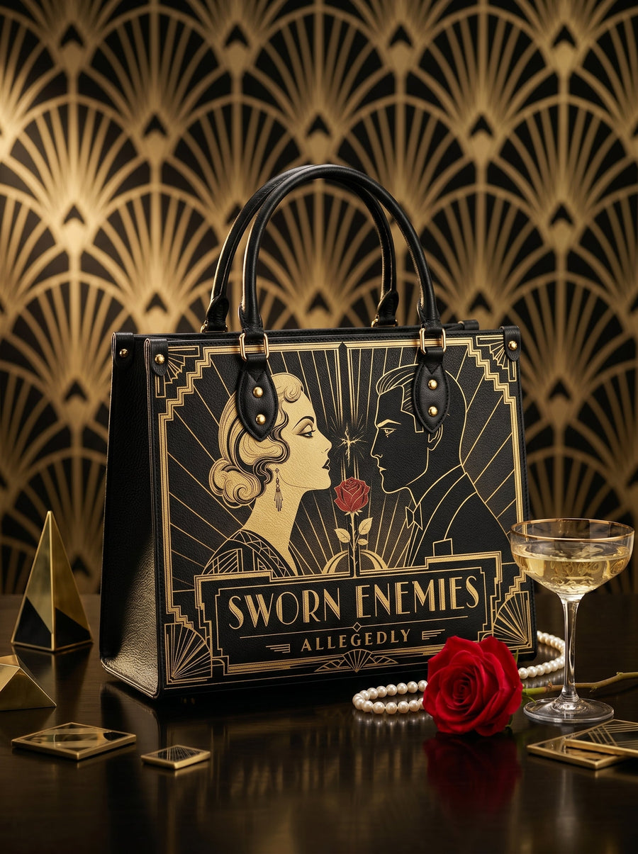 “Sworn Enemies (Allegedly)” Deco Duel Leather Handbag
