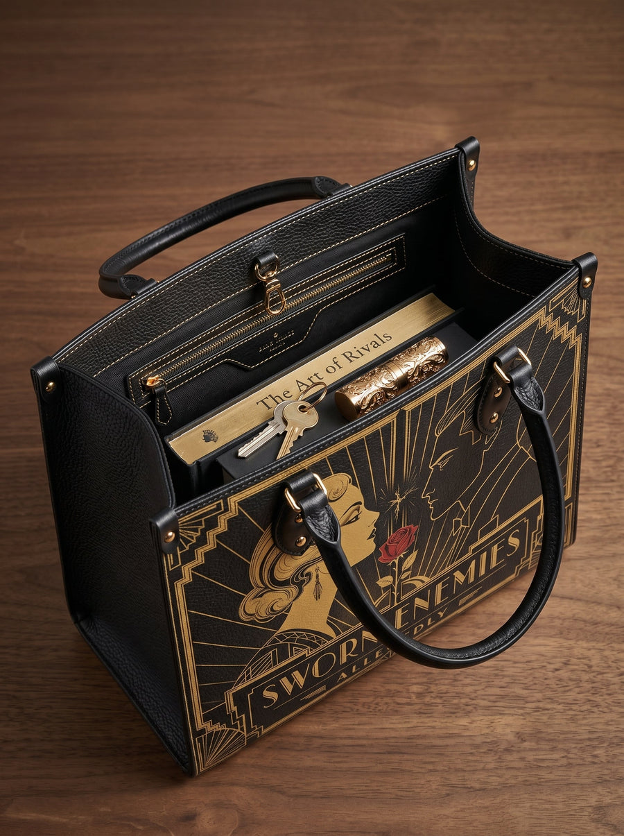 “Sworn Enemies (Allegedly)” Deco Duel Leather Handbag