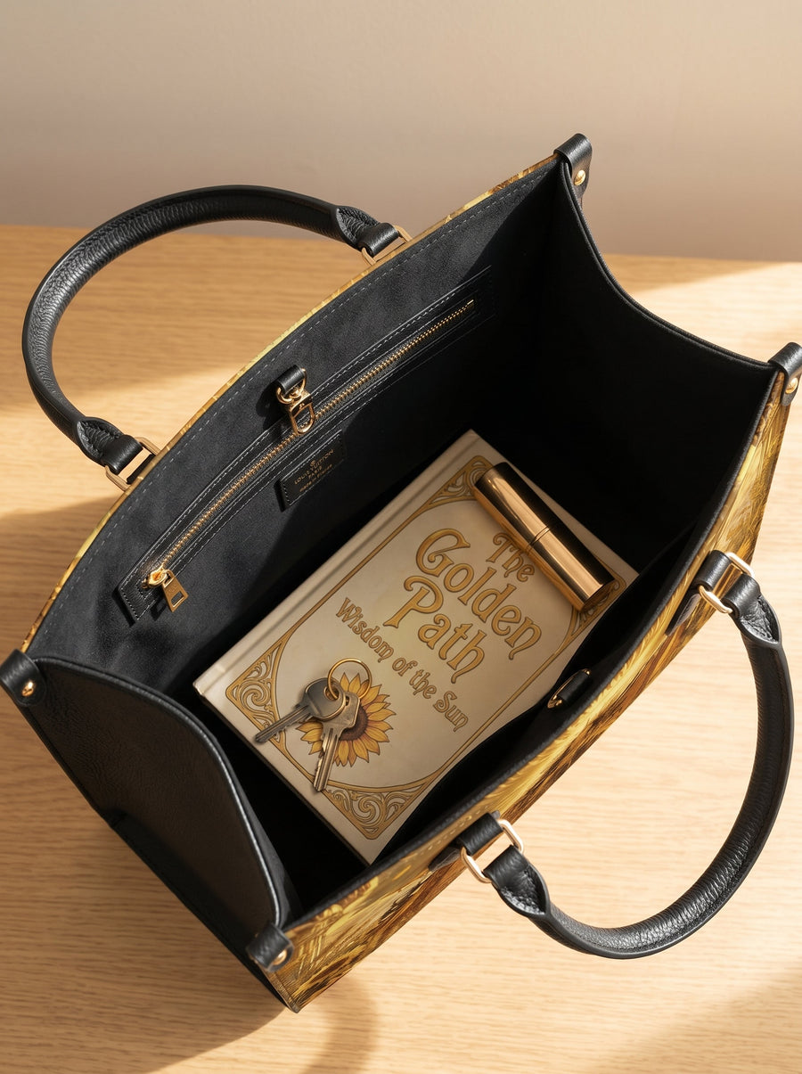 “The Sun Chose Me” Solar Sovereign Leather Handbag