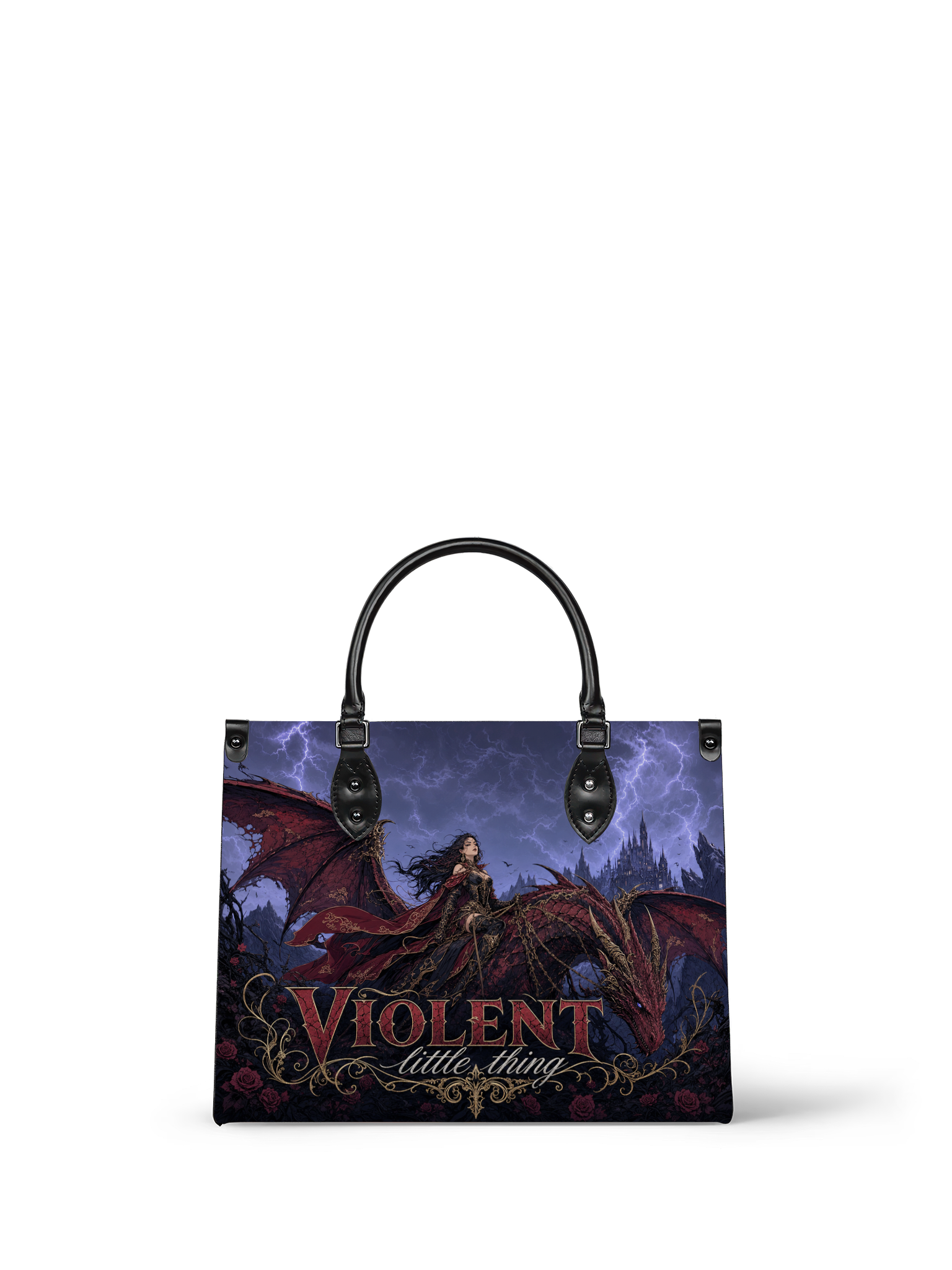 “Violent Little Thing” Dragon-Bonded Leather Handbag