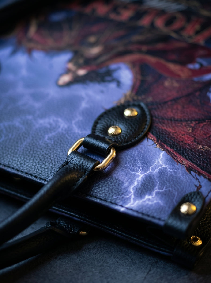 “Violent Little Thing” Dragon-Bonded Leather Handbag