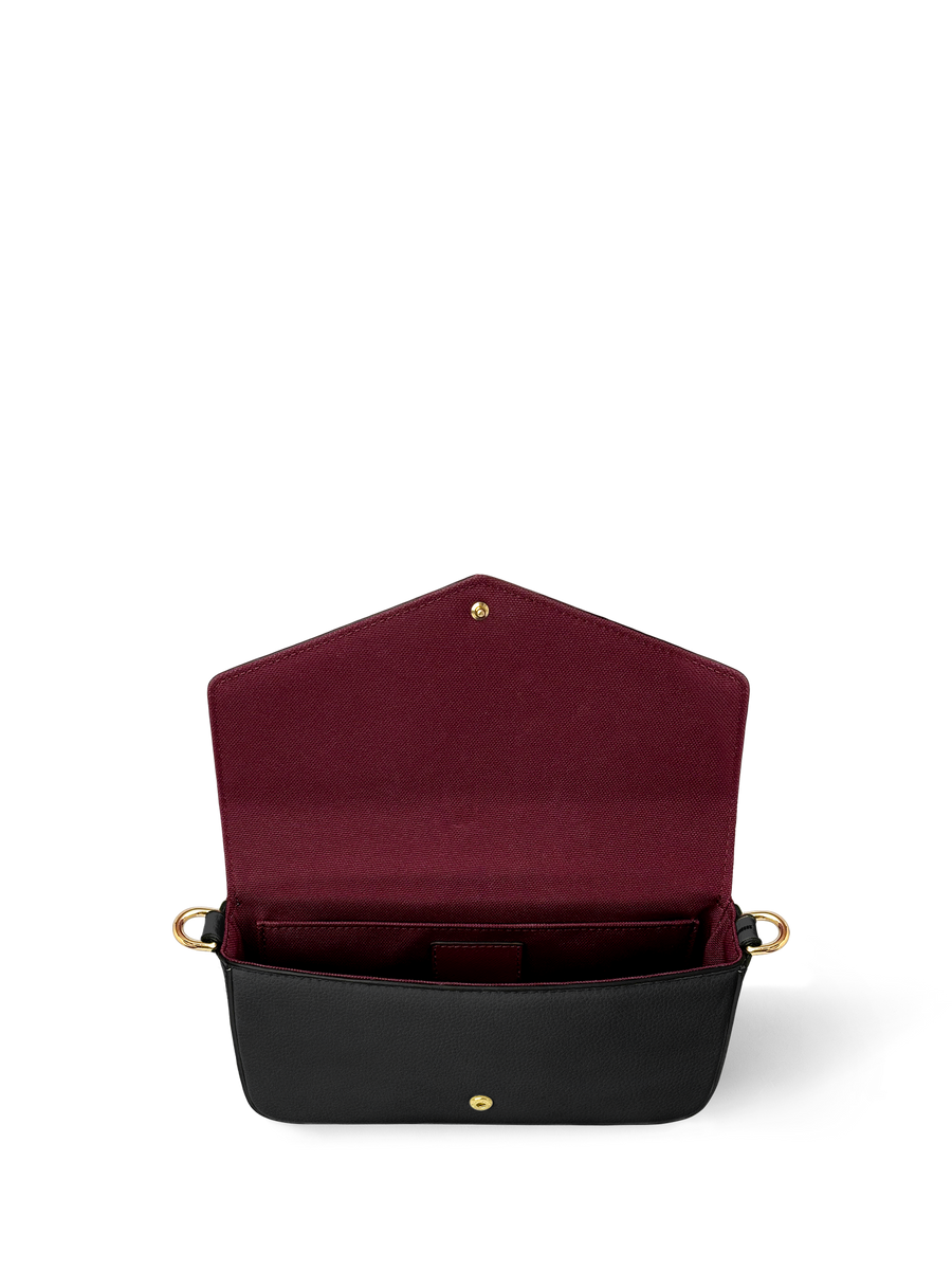 Lovecraftian Black Envelope Chain Crossbody Bag