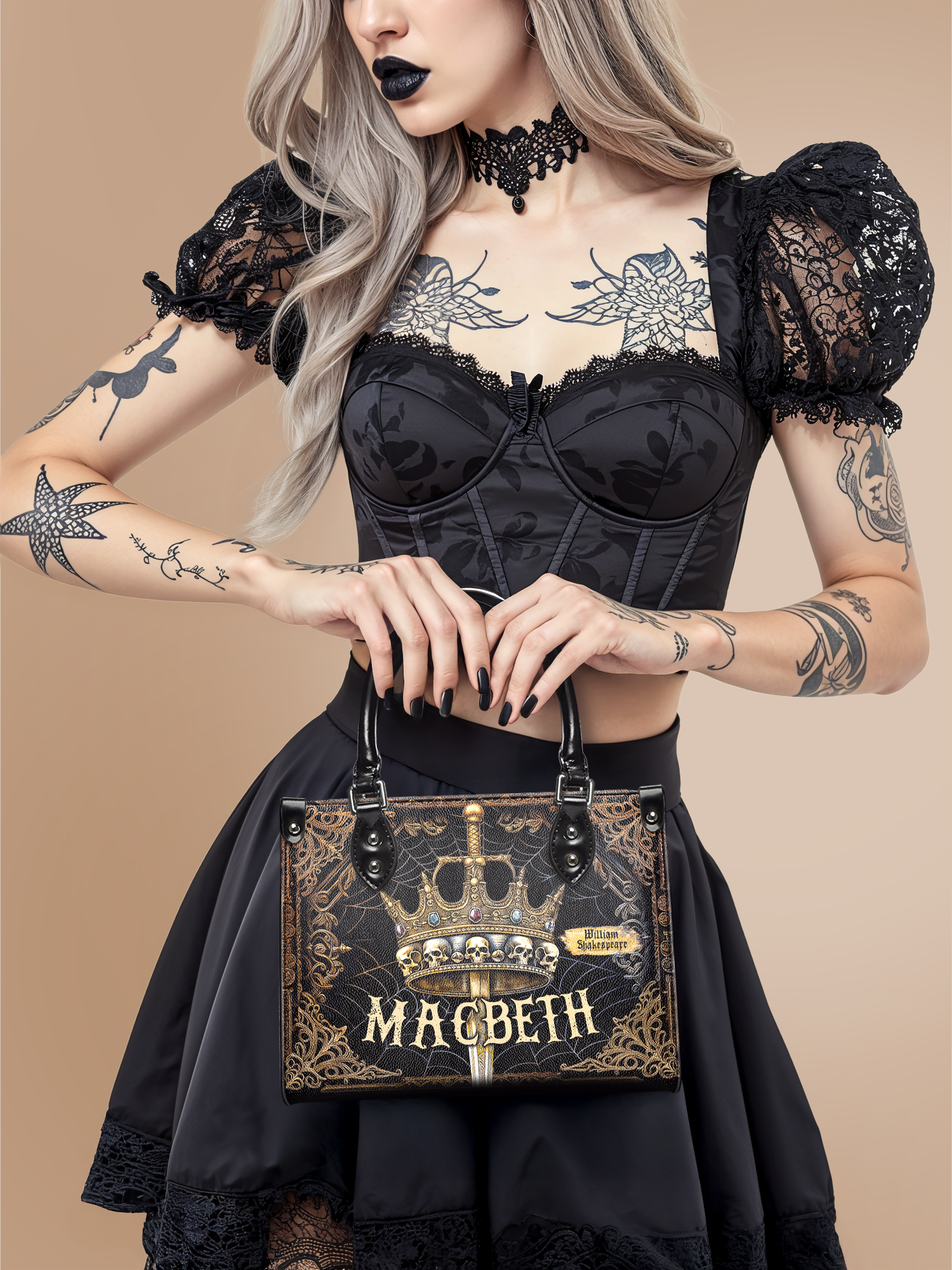 "Macbeth" - Black Interior - Small Leather Handbag