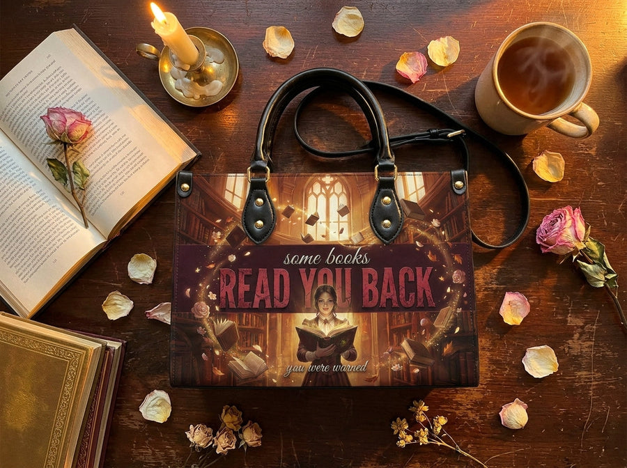 "Read You Back" Hush Library Leather Handbag