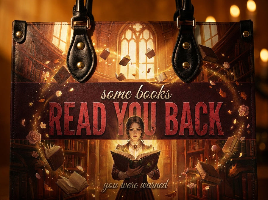 "Read You Back" Hush Library Leather Handbag