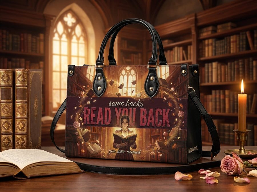 "Read You Back" Hush Library Leather Handbag