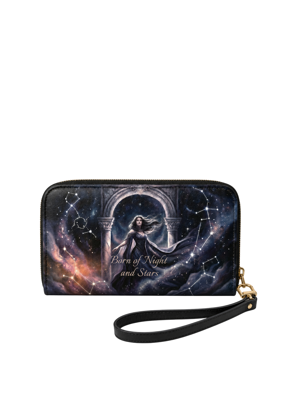 "Born of Night and Stars" Celestial Long Wallet