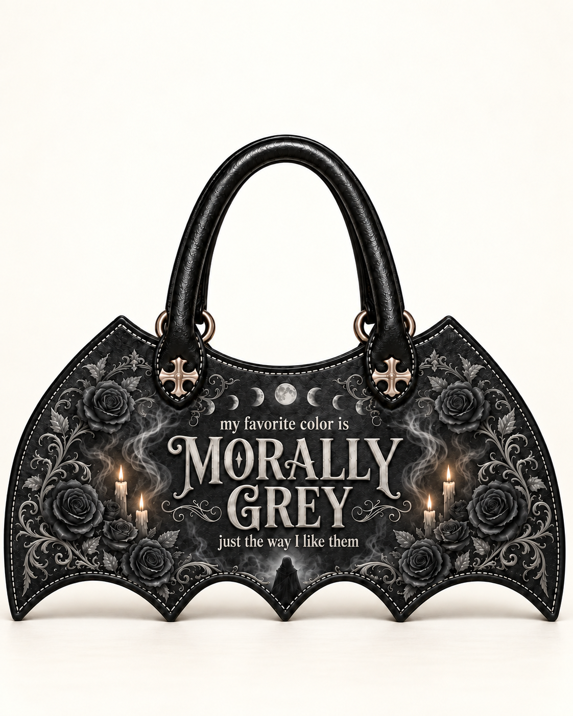 My Favorite Color Is Morally Grey Bat Wing Handbag