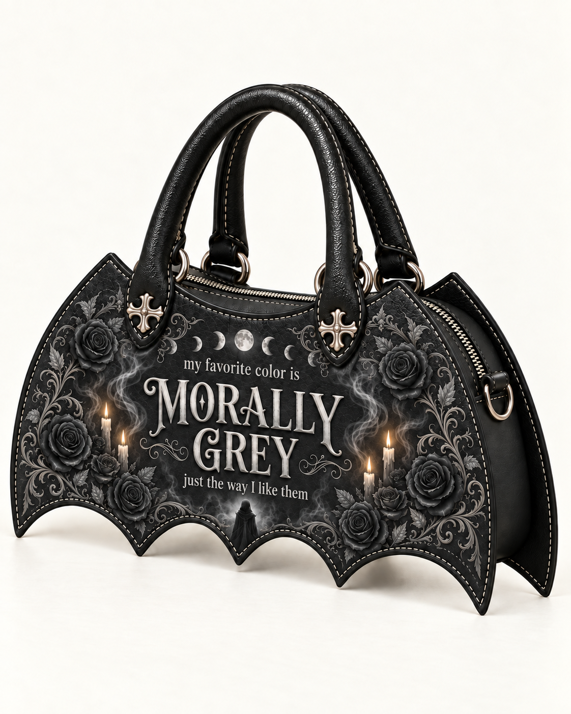 My Favorite Color Is Morally Grey Bat Wing Handbag