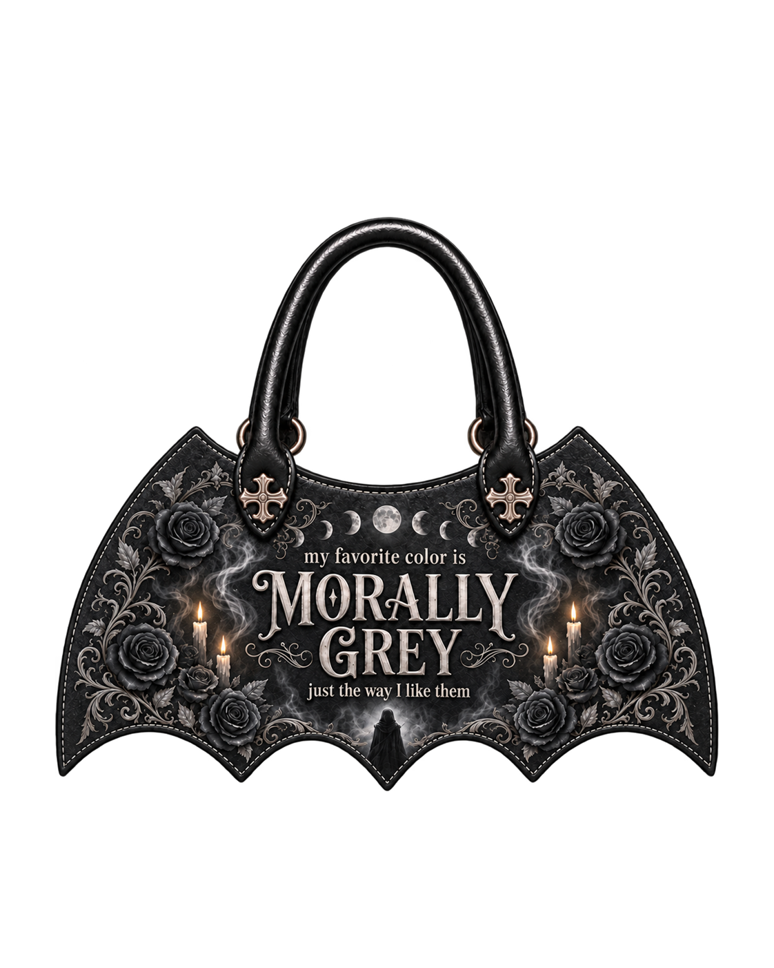 My Favorite Color Is Morally Grey Bat Wing Handbag