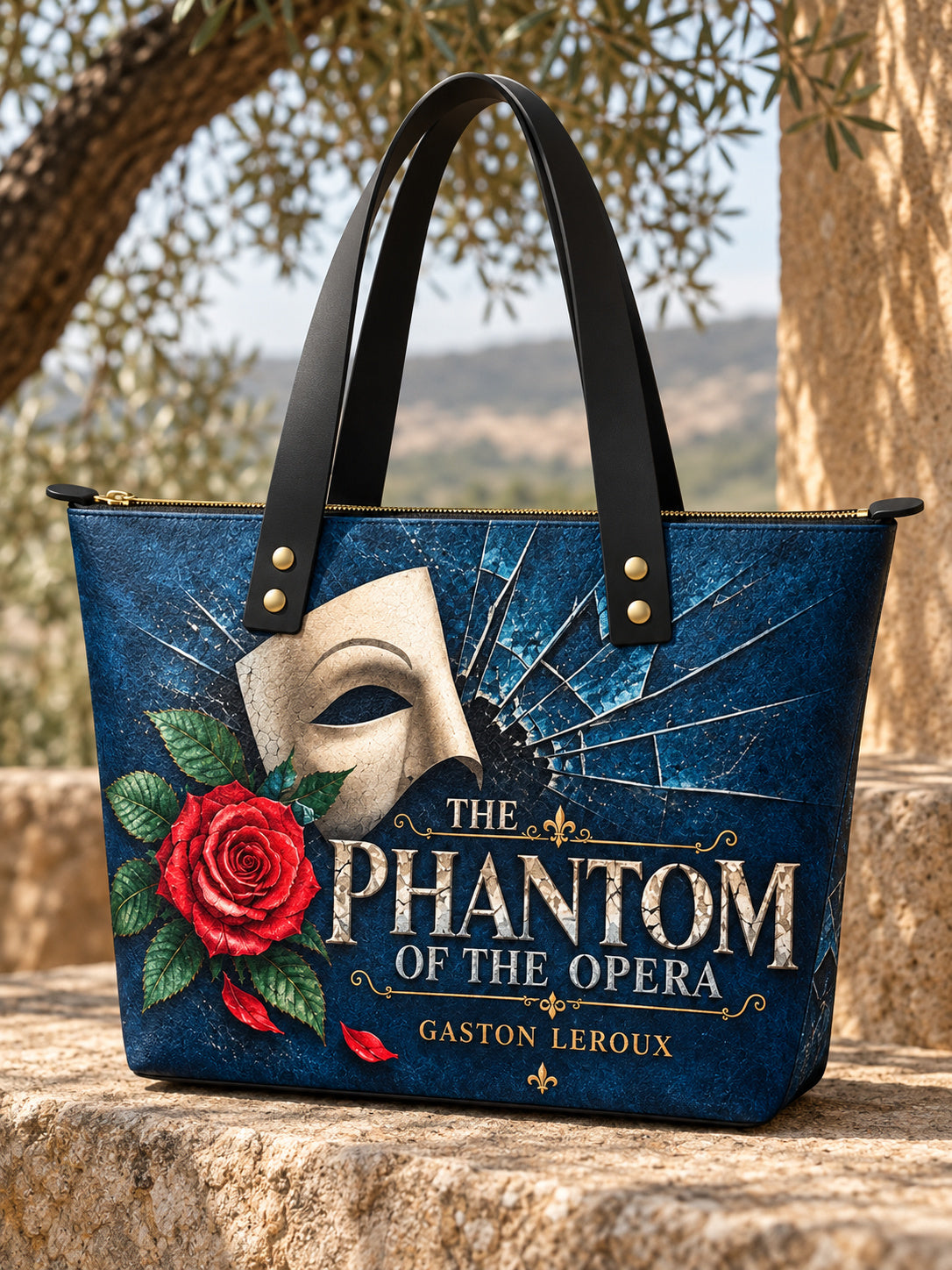 "The Phantom Of The Opera" Leather Tote Bag