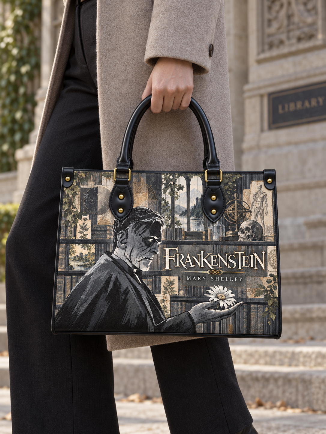"Frankenstein" Ashes of Hope Leather Handbag