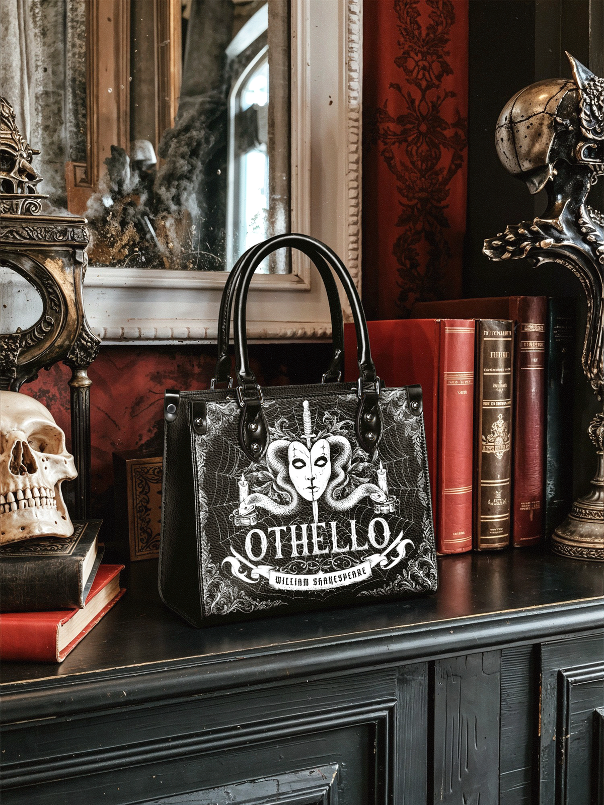 "Othello" - Black Interior - Small Leather Handbag