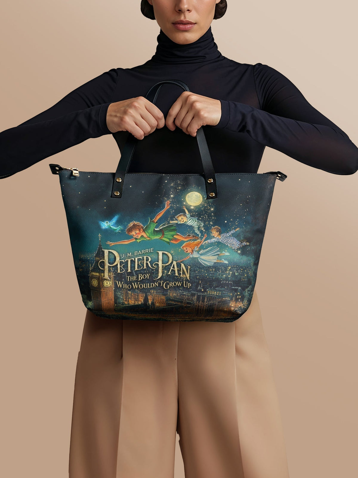 "Neverland Sky" Leather Tote Bag