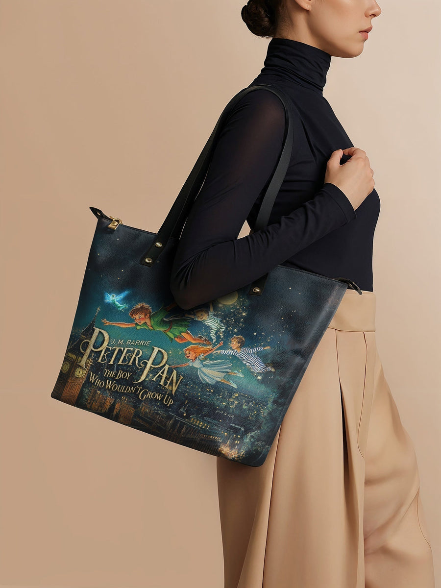 "Neverland Sky" Leather Tote Bag