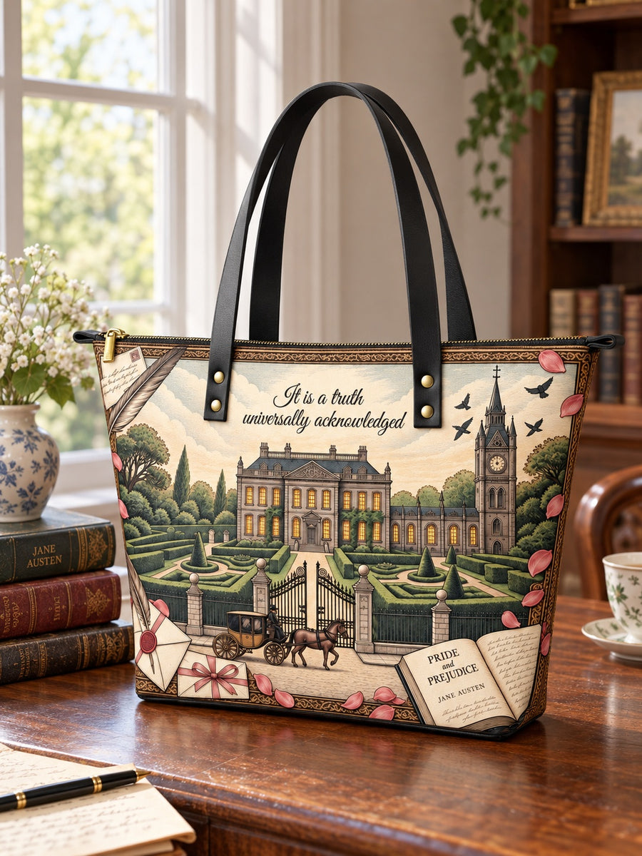 "Pride and Prejudice" Pemberley Leather Tote Bag