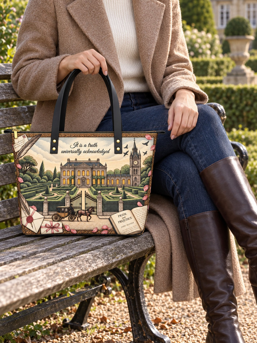 "Pride and Prejudice" Pemberley Leather Tote Bag