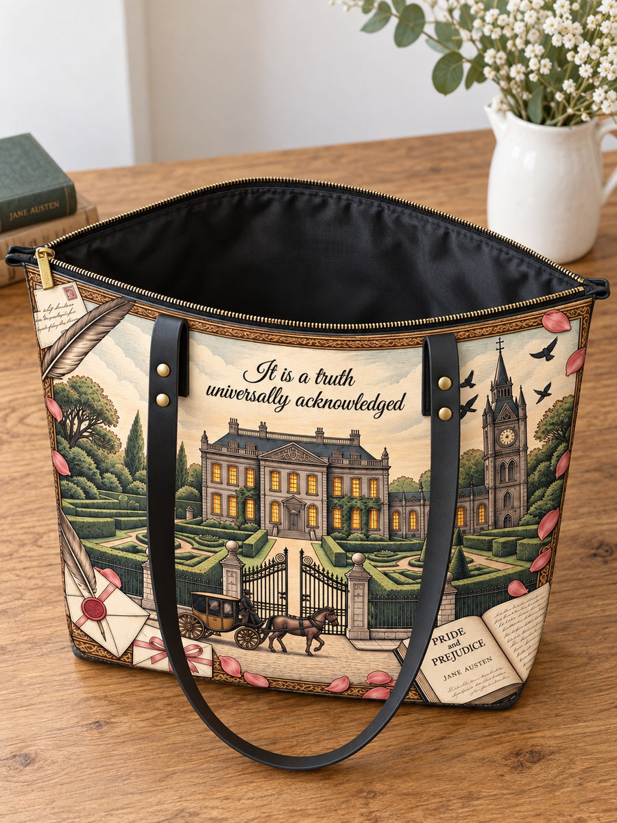 "Pride and Prejudice" Pemberley Leather Tote Bag