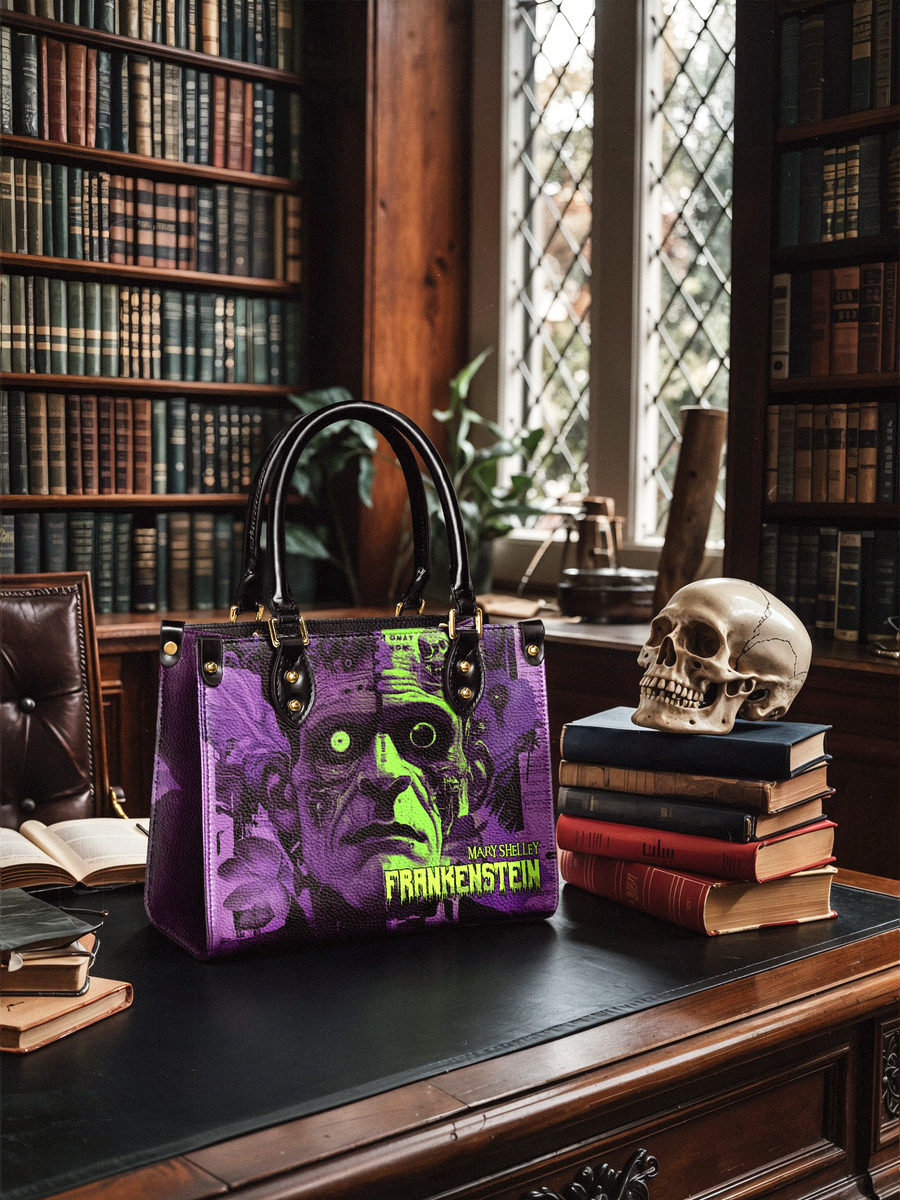 "Frankenstein" Lablight Violet Small Leather Handbag
