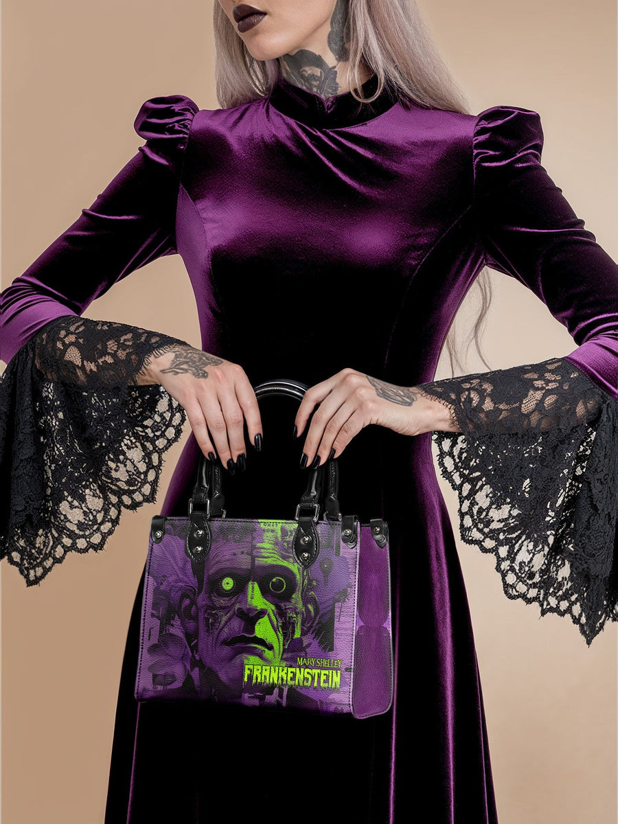 "Frankenstein" Lablight Violet - Black Interior - Small Leather Handbag