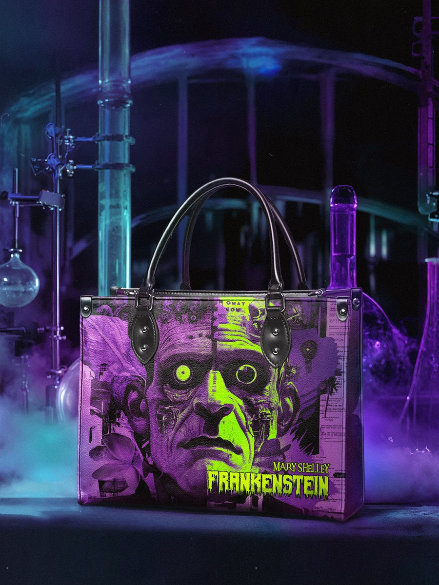 "Frankenstein" Lablight Violet - Black Interior - Leather Handbag