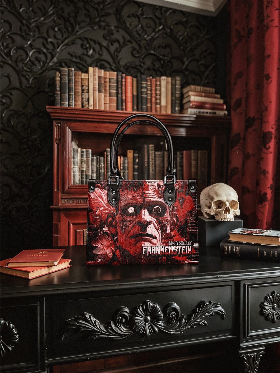 "Frankenstein" Heart Surge - Black Interior - Small Leather Handbag