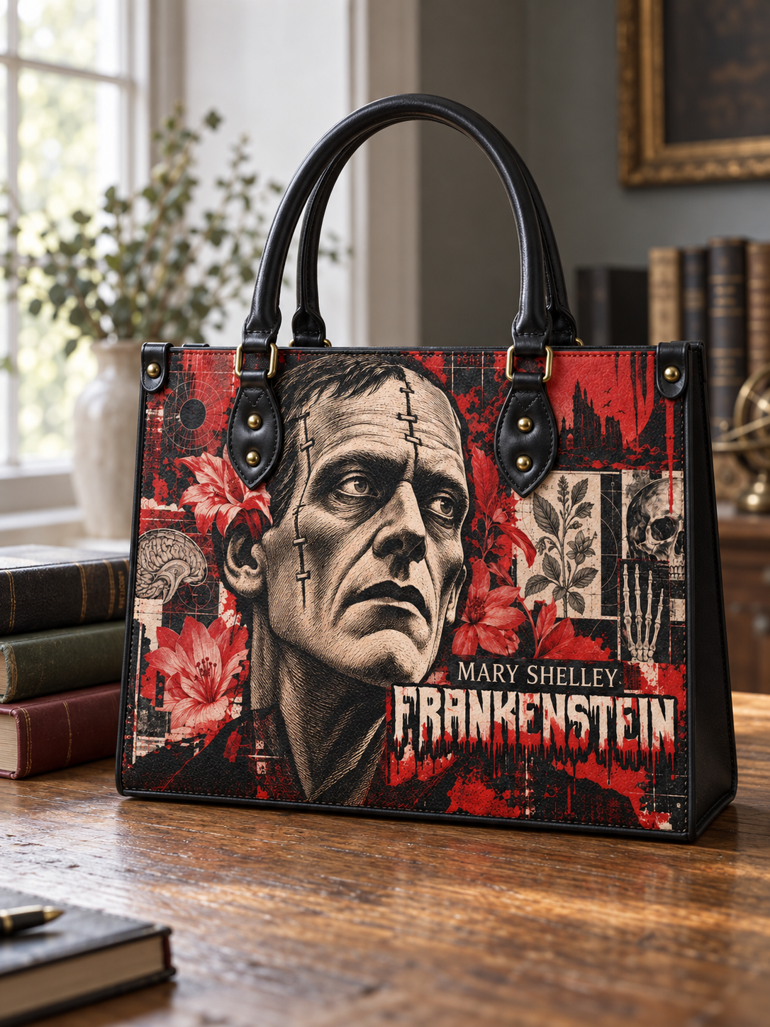 "Frankenstein" Heart Surge Leather Handbag