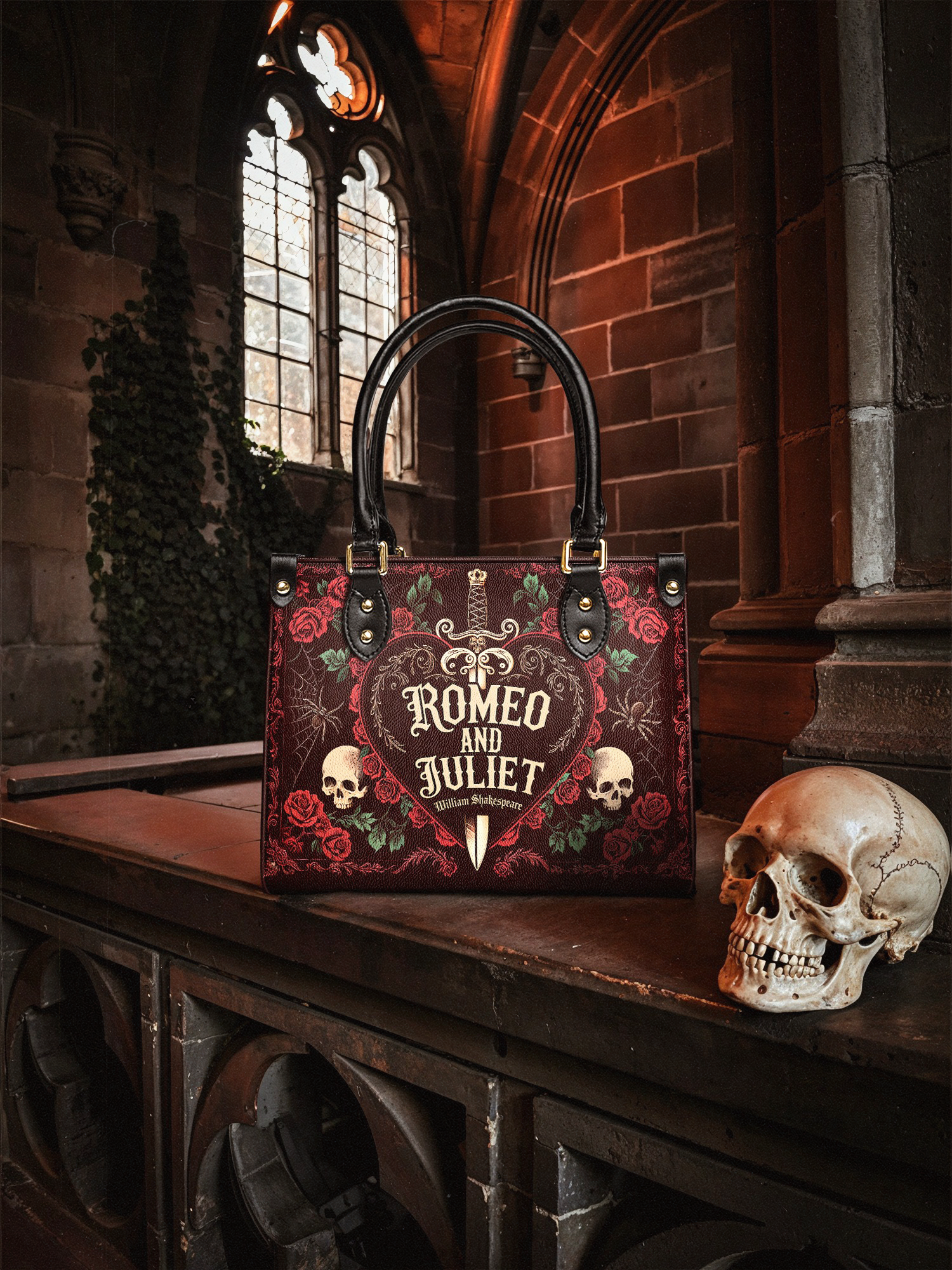"Romeo And Juliet" Poison Rose Small Leather Handbag