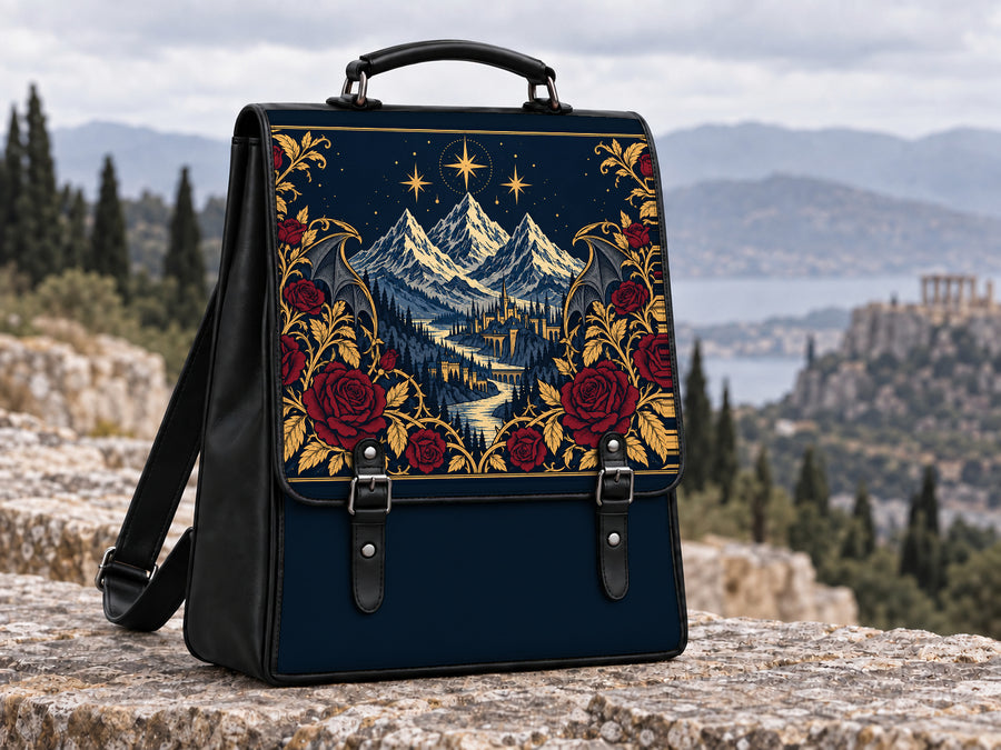 "Rose Mountain" Starlit Valley Leather Backpack