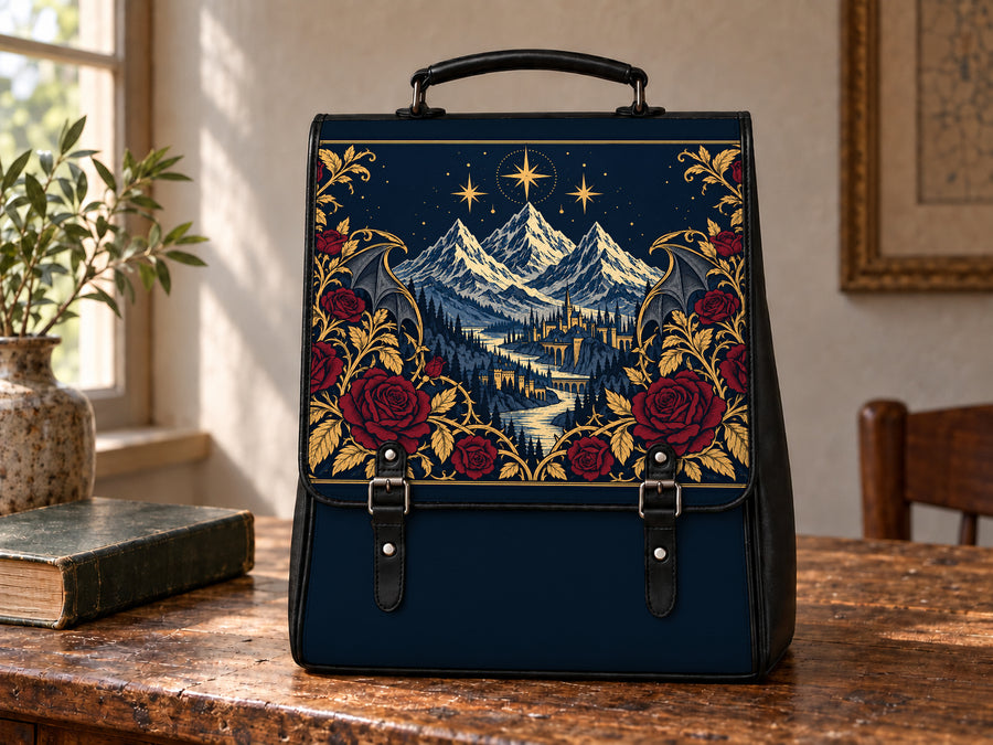 "Rose Mountain" Starlit Valley Leather Backpack