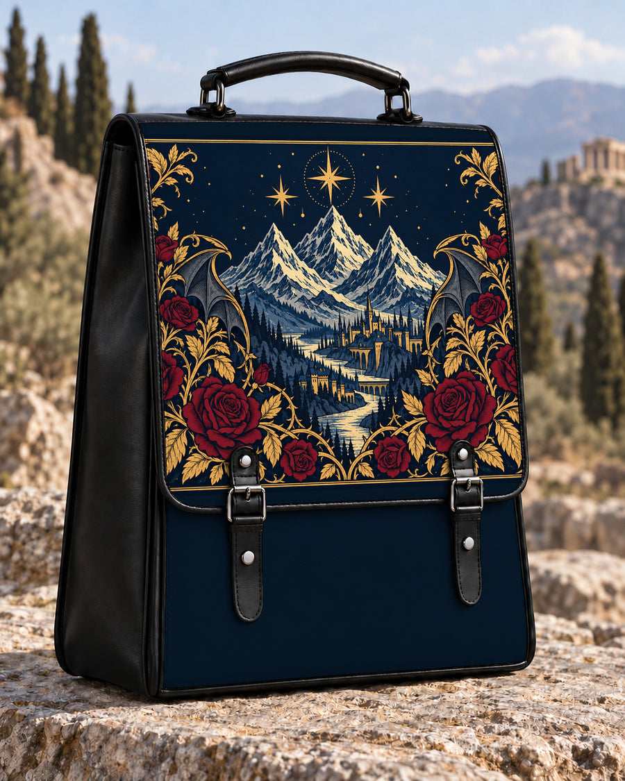 "Rose Mountain" Starlit Valley Leather Backpack