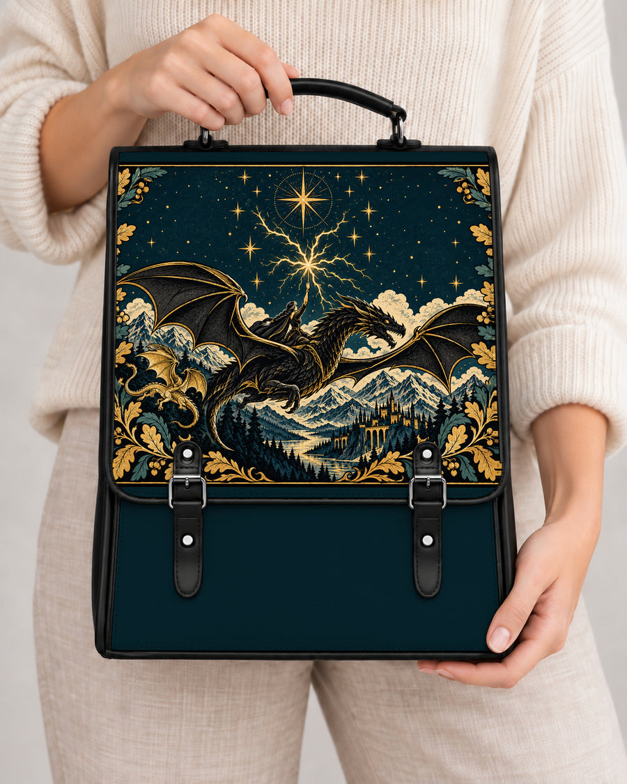 "Stormwing" Black Dragon Leather Backpack