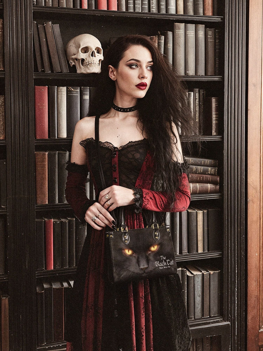 "The Black Cat" Small Leather Handbag