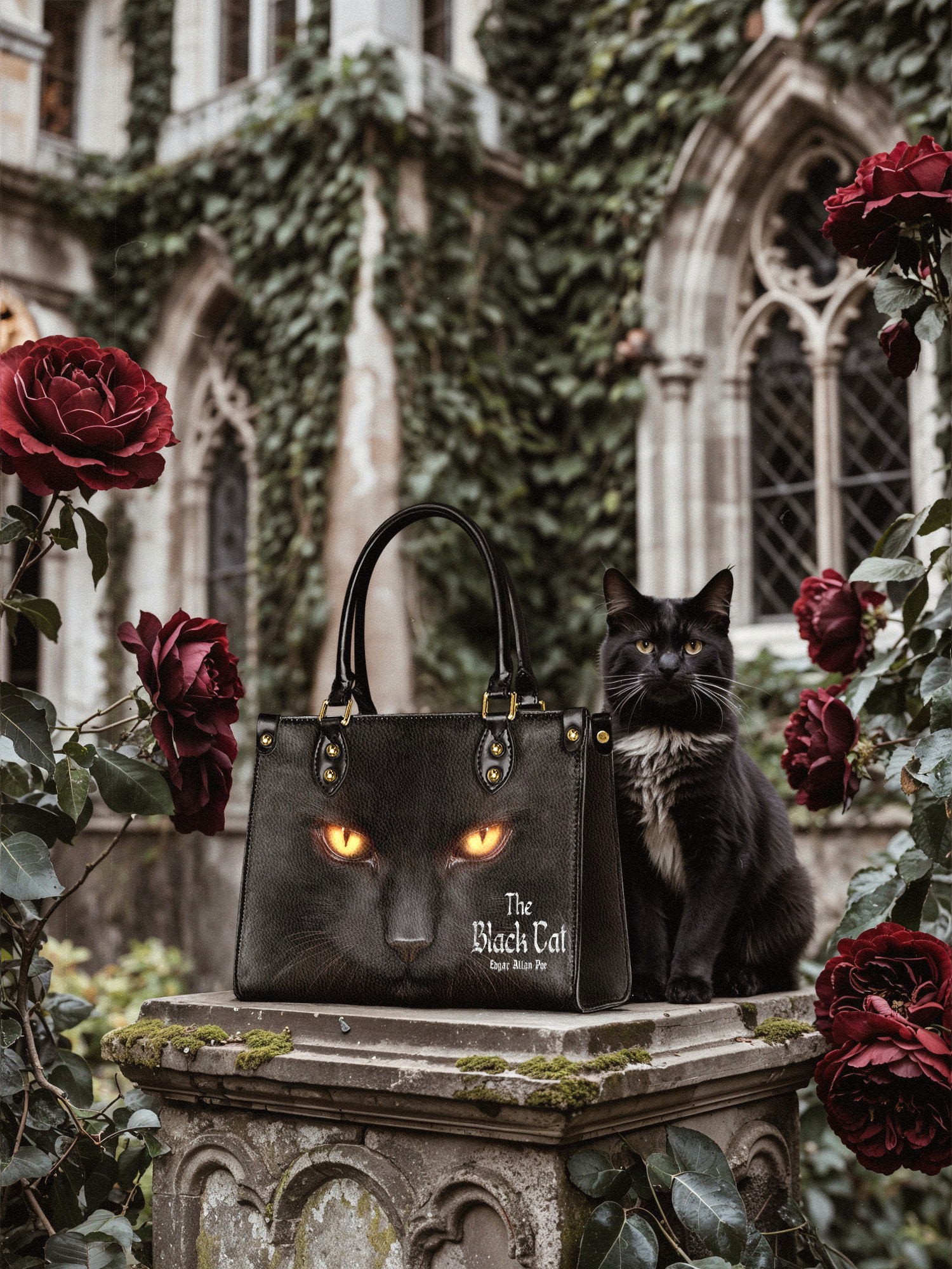 "The Black Cat" Small Leather Handbag