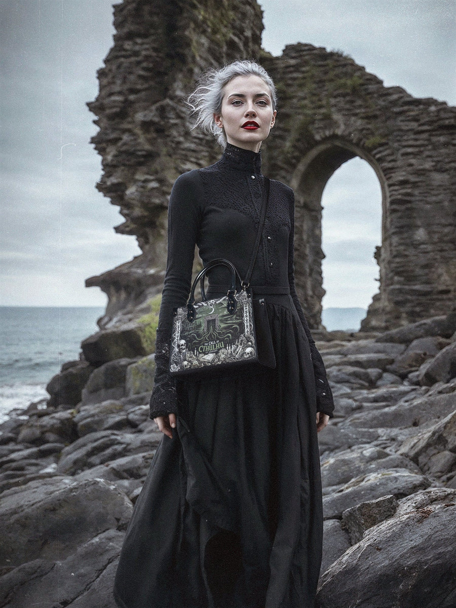 "The Call Of Cthulhu" - Black Interior - Small Leather Handbag