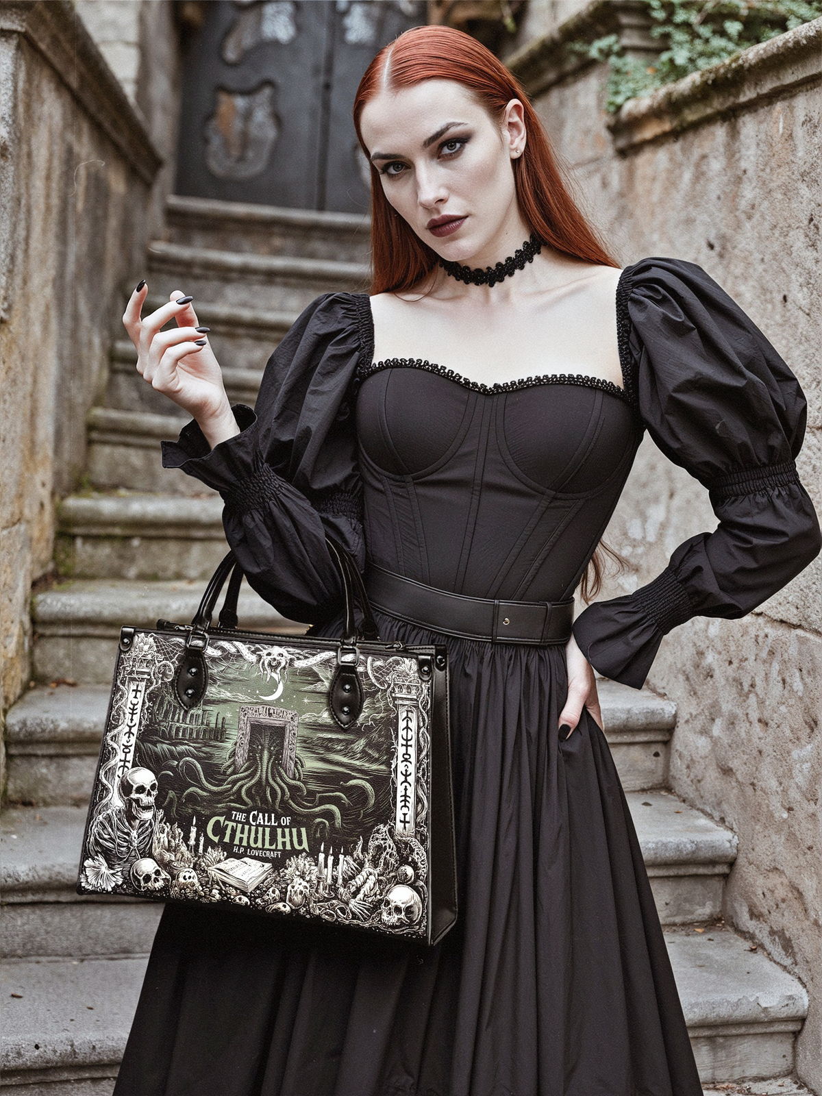 "The Call Of Cthulhu" - Black Interior - Leather Handbag